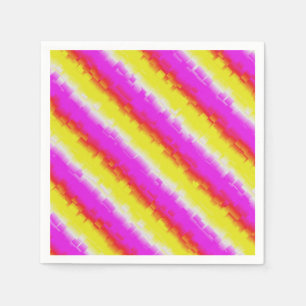 Gele roze Artdeco regenboogstrips Servet