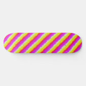 Gele roze Artdeco regenboogstrips Skateboard (Horizontaal)
