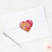 gele roze bladen hart sticker (Envelop)