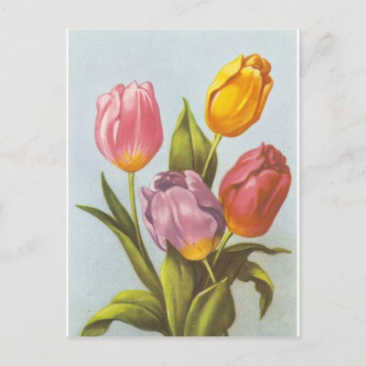  gele, roze en Paarse Tulpen Briefkaart (Voorkant)