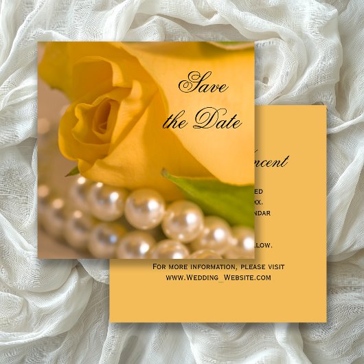 Gele roze en parelbruin sparen de Datum Save The Date