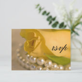 Gele roze en witte parelbruine RSVP-Kaart RSVP Kaartje (Staand voorkant)