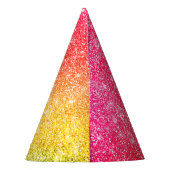 Gele roze goudbruin Glitter Feesthoedjes (Achterkant)