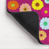 Gele roze groene Daisy Flowers Muismat (Hoek)