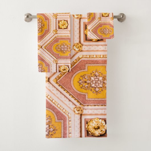 Gele Roze Hongaarse Architectuur Bad Handdoek (Insitu)
