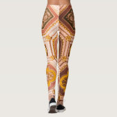 Gele Roze Hongaarse Architectuur Leggings (Achterkant)