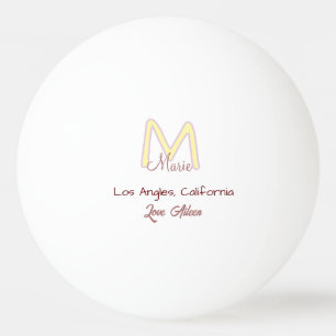 gele roze monogram naam liefde stad marron trendy pingpongballen