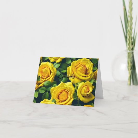Gele rozen bedankkaart (Voorkant)