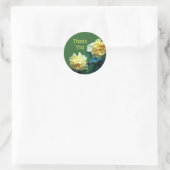 Gele rozen bloem Dank je Ronde Sticker (Tas)