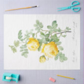 Gele Rozen Bloemen Ephemera Decoupage Tissuepapier (Craft)