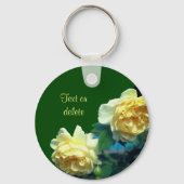 Gele rozen bloemen, gepersonaliseerd sleutelhanger (Achterkant)