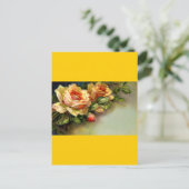 Gele rozen briefkaart (Staand voorkant)