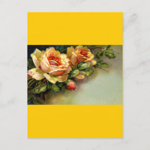 Gele rozen briefkaart