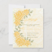 gele rozen bruiloft RSVP antwoordkaart (Voorkant)