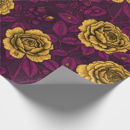 Gele rozen cadeaupapier (Hoek)