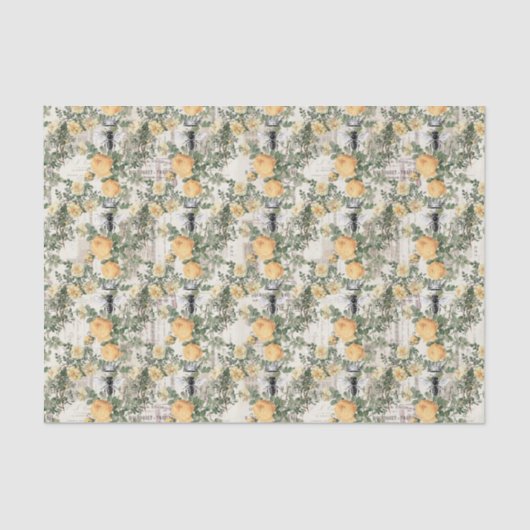  gele rozen en bijen tissuepapier (Voorkant)