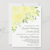  gele rozen en bloesems Elegant Weddenschap Kaart (Voorkant)