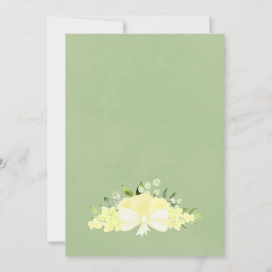  gele rozen en bloesems Elegant Weddenschap Kaart (Achterkant)