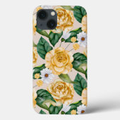 Gele rozen en bruinvissen in Waterverf Case-Mate iPhone Case (Achterkant)