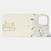 Gele Rozen en het spelen van kat Case-Mate iPhone Case (Achterkant (horizontaal))