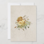 Gele Rozen en Hydrangea Shabby-Chic Bruiloft Bedankkaart (Achterkant)