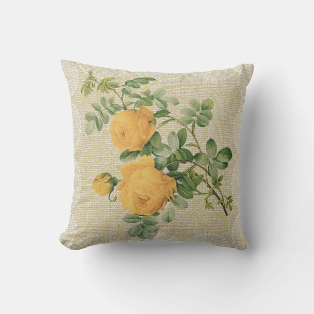 Gele rozen en paling  paling kussen (Voorkant)