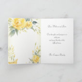 Gele rozen en vlinder diepste medeleven kaart (Binnen)