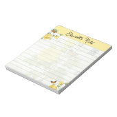 Gele rozen en vlinders gepersonaliseerd notitieblok (Gedraaid)