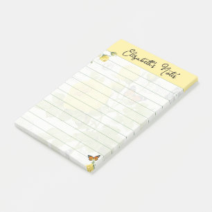 Gele rozen en vlinders gepersonaliseerd post-it® notes