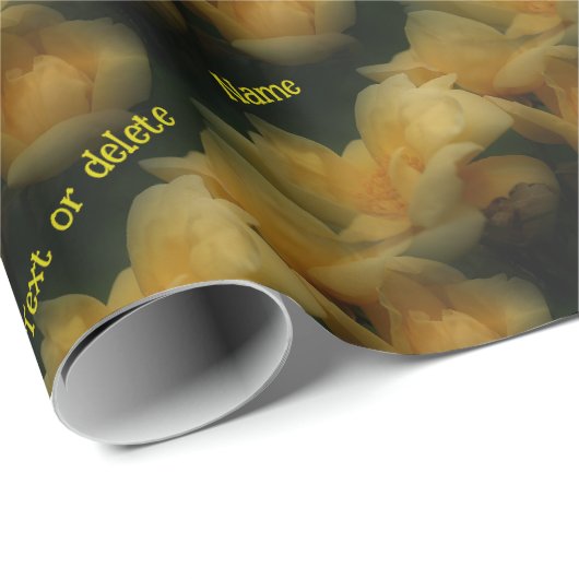 Gele rozen, gepersonaliseerd cadeaupapier (Rol Hoek)