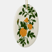 Gele rozen, gepersonaliseerd terug keramisch ornament (Rechts)