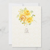 Gele rozen Haldi Pithi ceremonie Uitnodiging (Achterkant)