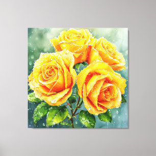🌼 Gele Rozen Huisaccent 🌼 Canvas Afdruk