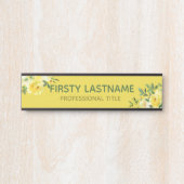 Gele rozen Kantoor Deurtekens Naam Bord Deurbordje (Voorkant)