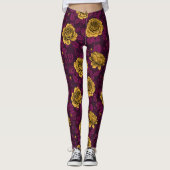 Gele rozen leggings (Voorkant)