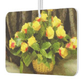 Gele rozen mand schilderij luchtverfrisser (Links)