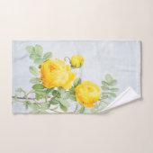 Gele Rozen op Noodlijdende Grijs Handdoek (Handdoek)