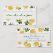 Gele rozen op  witte Florence Visitekaartjes (Voorkant / Achterkant)