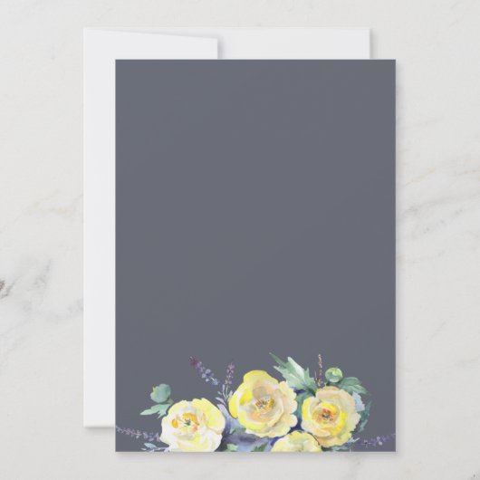 Gele rozen op zee Foto opslaan Datum Aankondiging (Achterkant)