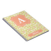 Gele rozen Oranje monogram Notitieboek (Rechterzijde)