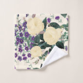 Gele rozen Paarse Venus Mirror Bath-handdoekset Bad Handdoek (Wasdoekje)