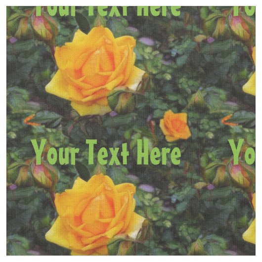 Gele rozen - Personaliseren Stof (Close Up)