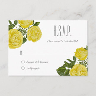 gele rozen RSVP Kaartje
