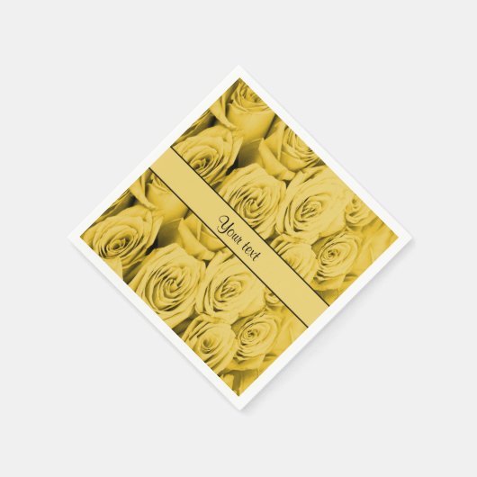 Gele rozen servetten (Hoek)