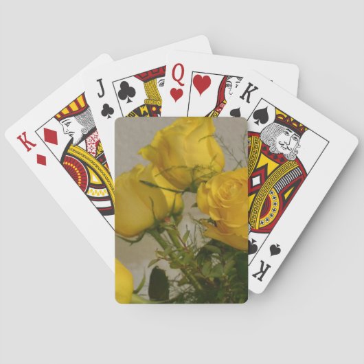 Gele rozen speelkaarten (Achterkant)
