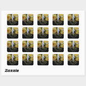 Gele Rozen Trouwstickers Vierkante Sticker (Vel)