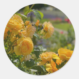 Gele Rozen Tuin Ronde Sticker