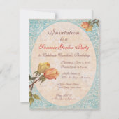 Gele Rozen Tuin Verjaardagsfeest Kaart (Achterkant)