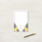 Gele Rozen | Violets Boho Bloemen Bruiloft Details Post-it® Notes (Op bureau)