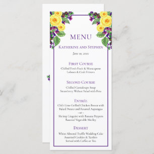 Gele Rozen   Violets Boho Bloemen Bruiloft Menu
